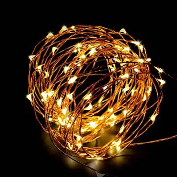 

Fairy light string battery powered USB waterproof 2 meters 10meters 100 LED string 33FT silver line firefly holiday light strip