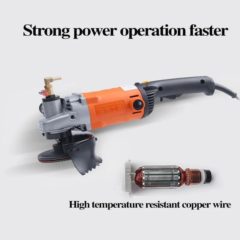 Solid Water Mill High Power Marble Domestic Tile Floor Water Injection Angle Grinder Stone Polishing Machine Adjustable Speed