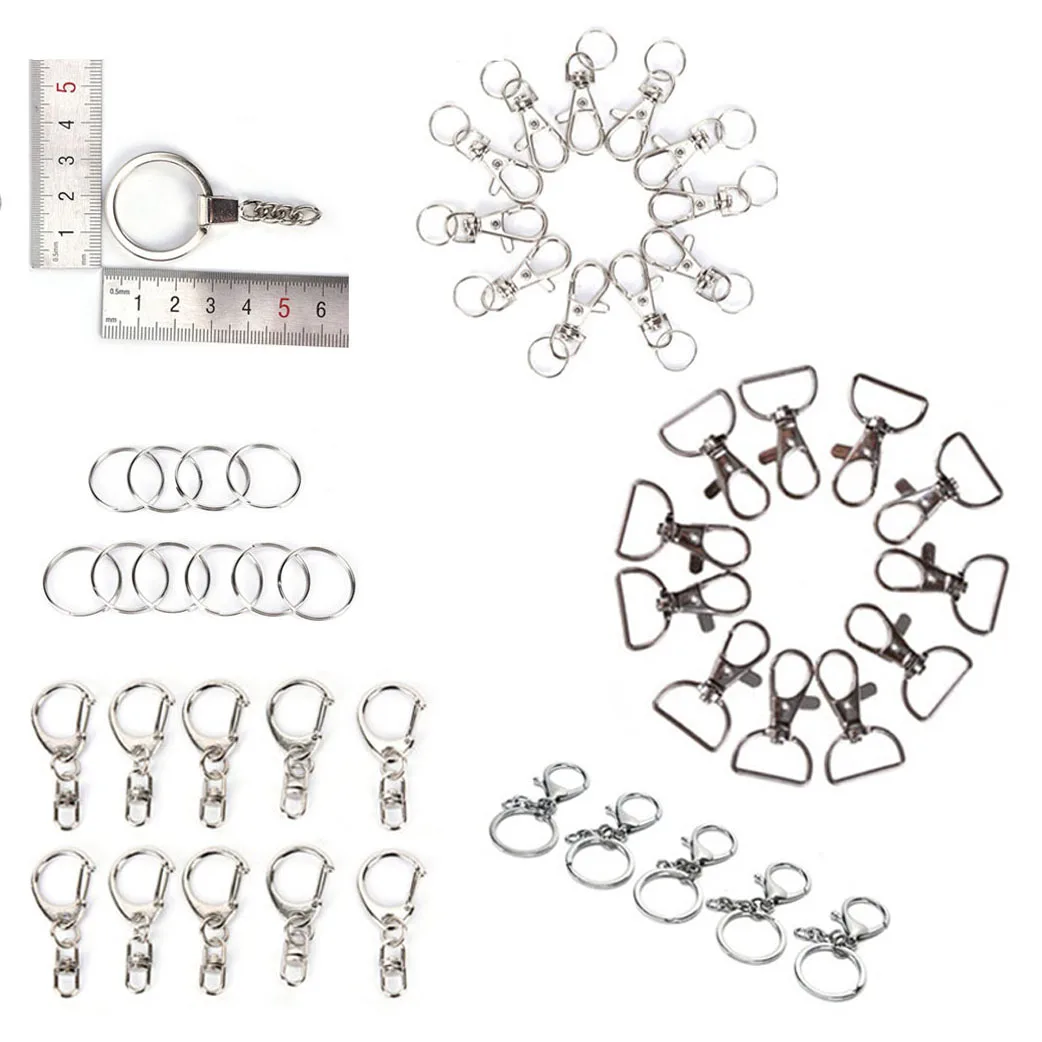5/10pcs/lot 30/25mm Swivel Lobster Clasp Clips Key Hooks  Silver Metal Classic Key Chain DIY Bag Jewelry Keychain Split Ring