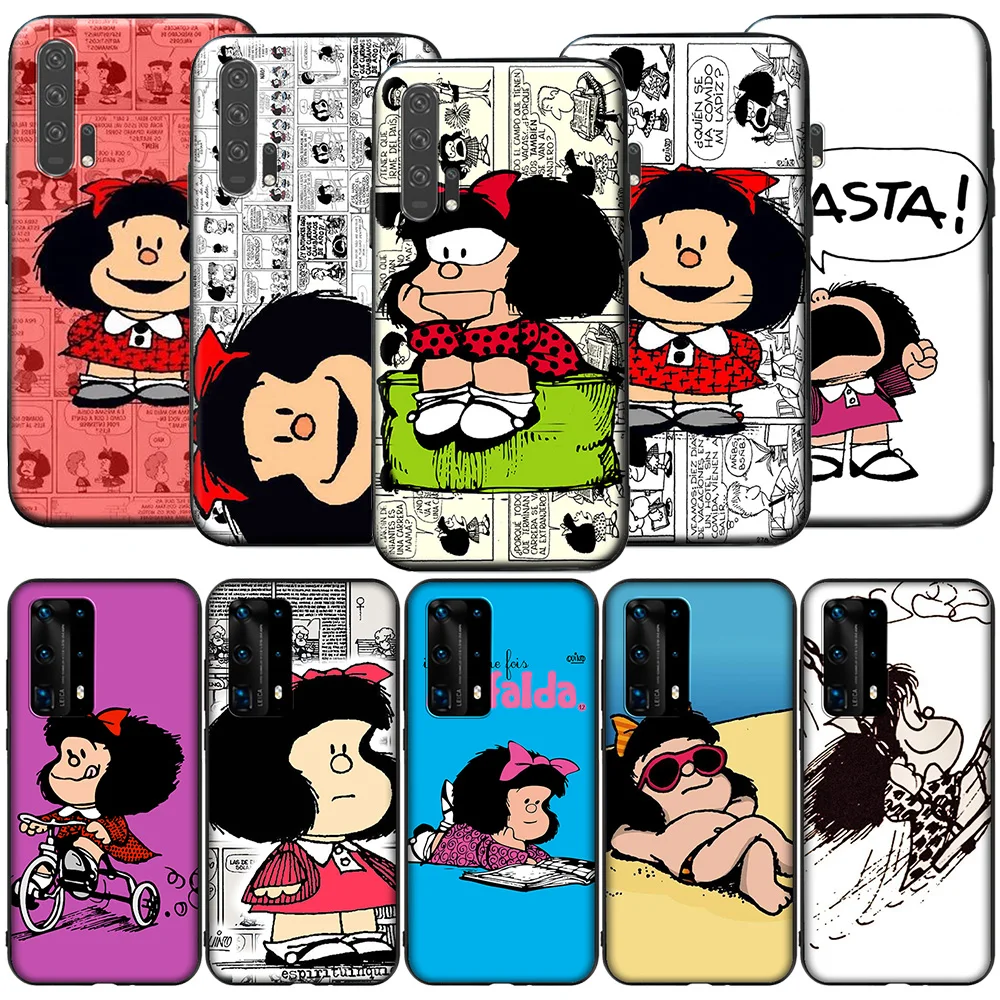 Силиконовый чехол GX128 Mafalda для Huawei P9 P10 P20 P30 P40 Y6 2018 Y7 Y9 Lite Pro Max Prime Mini | Мобильные
