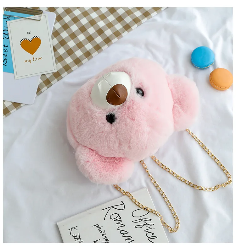 Shoulder Multi-Purpose Cute Kindergarten School Bag Cute Teddy Bear Big Head Bag a Generation of Fat