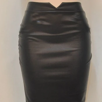 

Hot Sale Europe The United States Wild Fake Leather High Waist Hip And Knee Skirts Open Bag Hip Skirt Wholesale