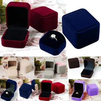 

Jewelry Organizer Earring Ring Display Storage Organizer Square Lid Open Box Case Gift porta joias органайзер для украшений