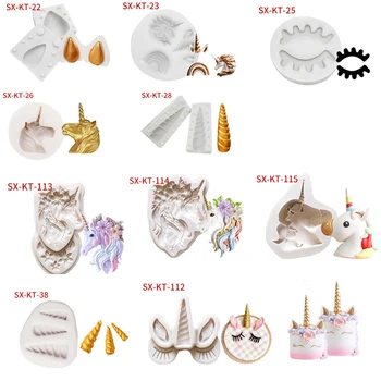 

10 Styles Of New Unicorn Shape Cake Molds Fondant Silicone Mould DIY Baking Decoration Tools Cupcake Mold Pastry Model Tools