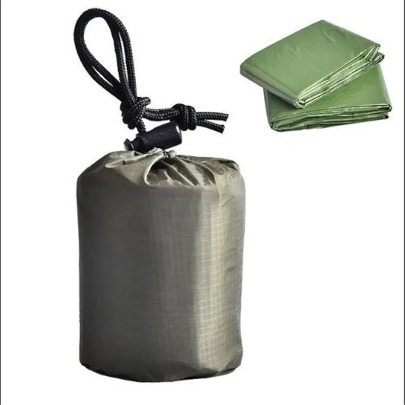 Filme de Alumínio Cobertor de Emergência 130x210cm ao ar Pces Livre Descartável Verde Manter Quente Primeiros Socorros Salva-vidas Cobertor 20