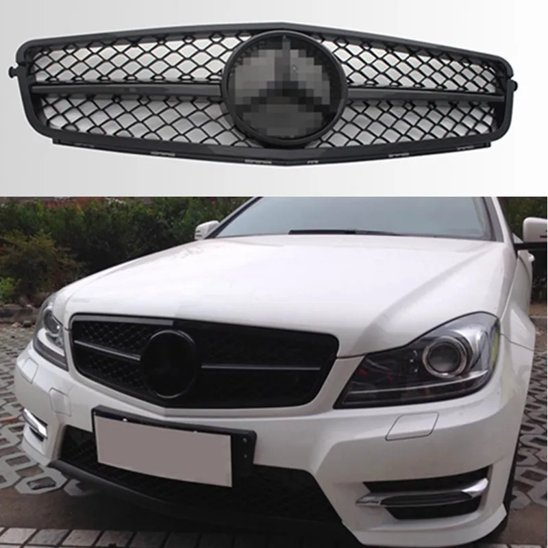 Автомобильная гоночная решетка для Mercedes Benz W204 2008- C200 C300 C350 решетка с эмблемами хромированная сетка радиатора переднего бампера нижняя
