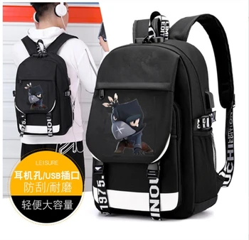 

USB Charging Large Capacity Schoolbag Fashion Backpack With Teenagers Boys Hot Selling Game Hero Crow Printing Backpack