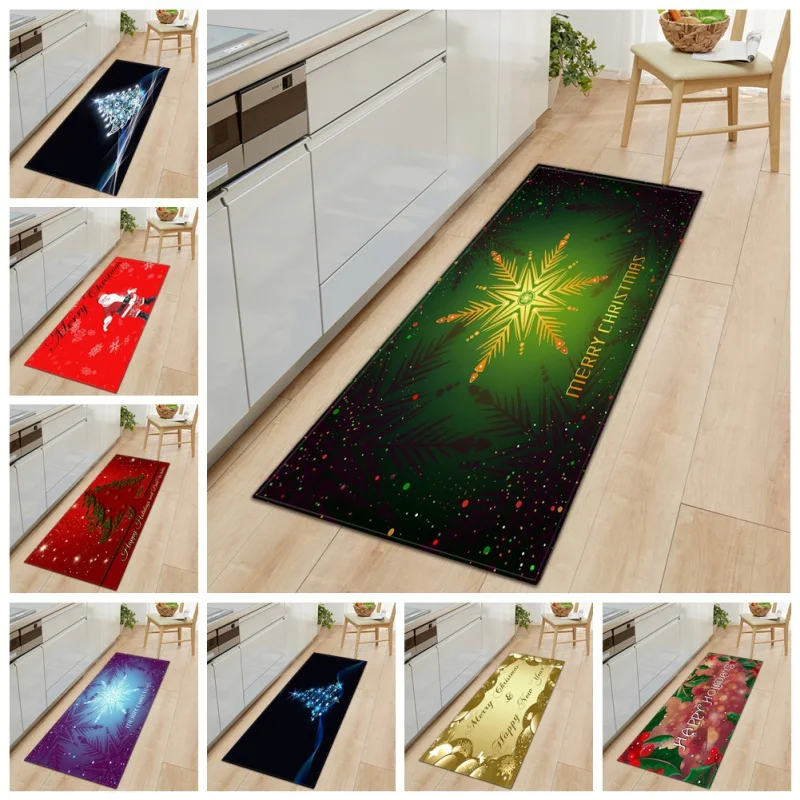 Рождественский узор, напольный коврик, нескользящий декоративный ковер, коврик для кухни, гостиной, прочное Рождественское украшение для дома, напольный коврик