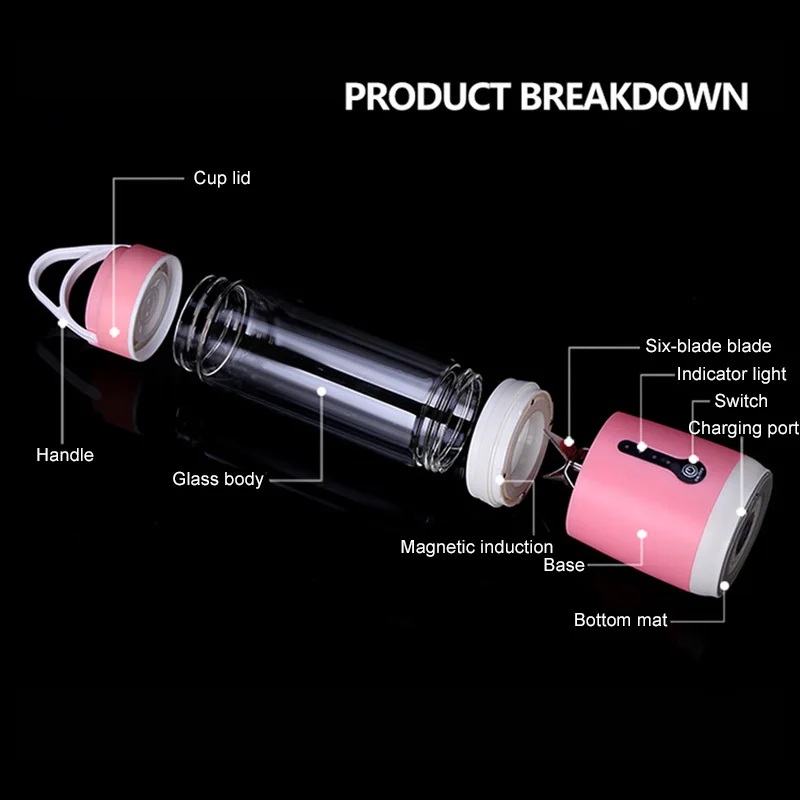 

Portable USB Juicer Multi-functional Fruit Mixing Machine with Detachable Cup @LS