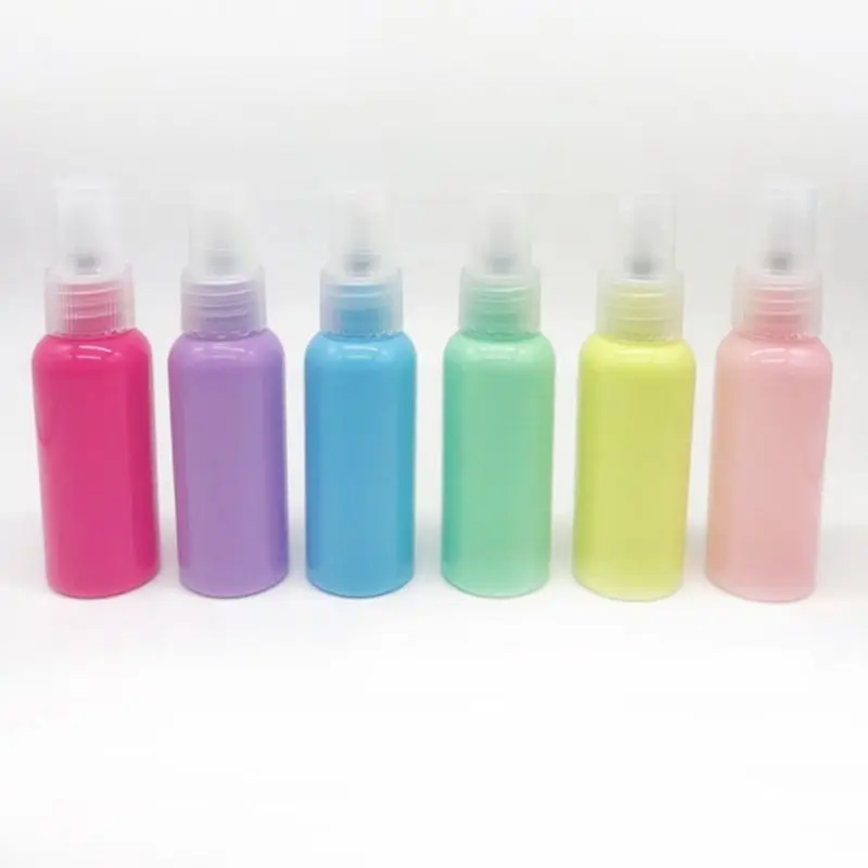 

50ml Plastic Refillable Empty Spray Bottle Sweet Macaron Candy Color Makeup Water Toner Storage Holder Cosmetic Container Random