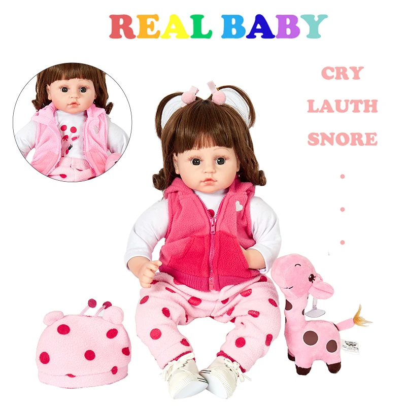 

47cm real function doll full silicone dolls reborn toddler dolls realistic toys lifelike baby doll girl christmas gift