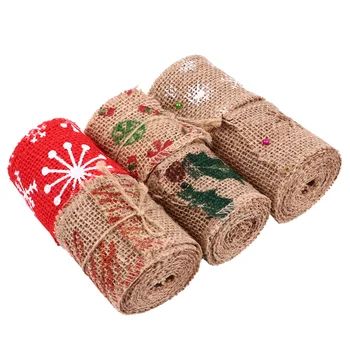 

6 Rolls Ribbon Lovely Xmas Ribbon Christmas Ribbon Linen Roll Christmas Linen Roll for Party