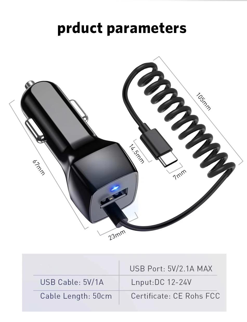 mobile phone chargers USLION USB Car Phone Charger For Samsung S10 S9 Plus Car-charger Micro USB Type C Cable Fast Quick Charge For Xiaomi Huawei SONY 65w charger