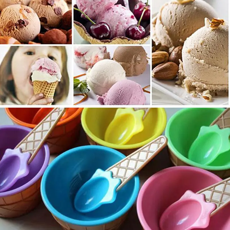 Ложка для мороженого, чаша с ложкой, 6 шт., Детские чаши для мороженого, чашка для мороженого, парные чашки, подарки, десерт