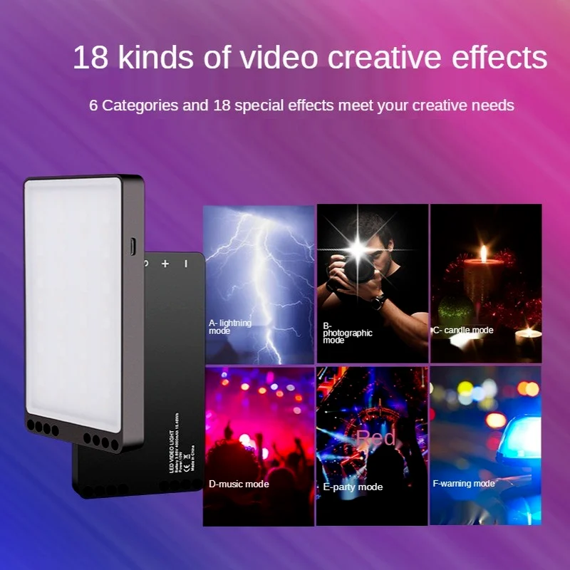 Portable RGB Colorful Handheld Fill Light Pocket Light Full Color Live