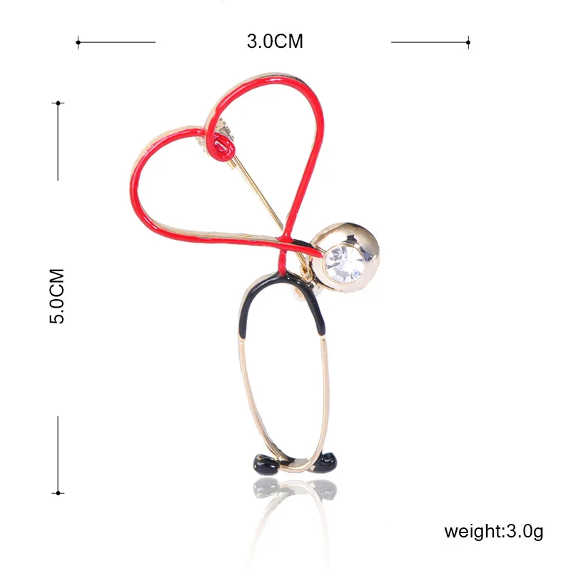 Blucome медный стетоскоп с сердечком для женщин и мужчин медицинский зажим-брошь для воротника значок на булавке Рождественский подарок