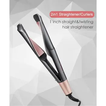 

2 in 1 Hair Straightener Curler Tourmaline Ceramic Curling Iron Styling Tools