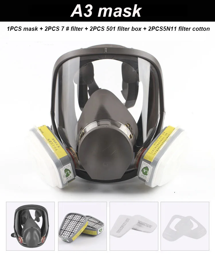 A3 mask SJL 6800 респиратор противогаз высокой четкости Очаровательная Антивирусная Комплексная распылитель пестицидов противогазовая маска - Цвет: A3 mask