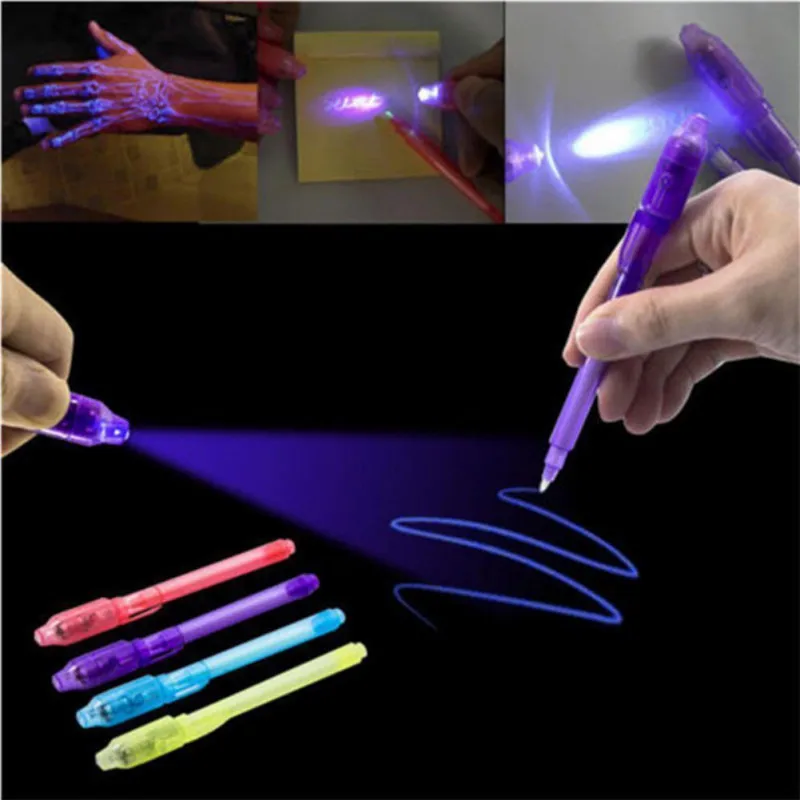 

Cool Colorful Invisible Ink Pen UV Light Magic Marker Nite writer pen