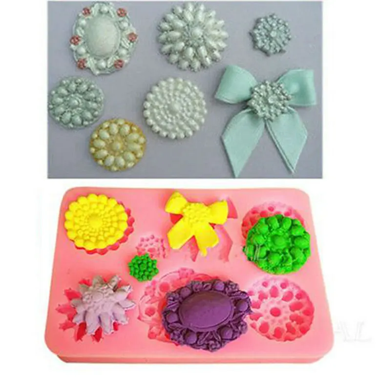 Brooch Jewelry Bowknot Silicone Fondant Cake Cupcake Decorating Chocolate Mould mold | Дом и сад