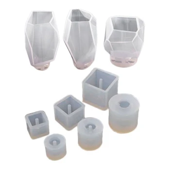 

3X Transparent Silicone Mould Dried Flower Resin & 6Pcs Round Square Silicone Mold Mould Casting Resin