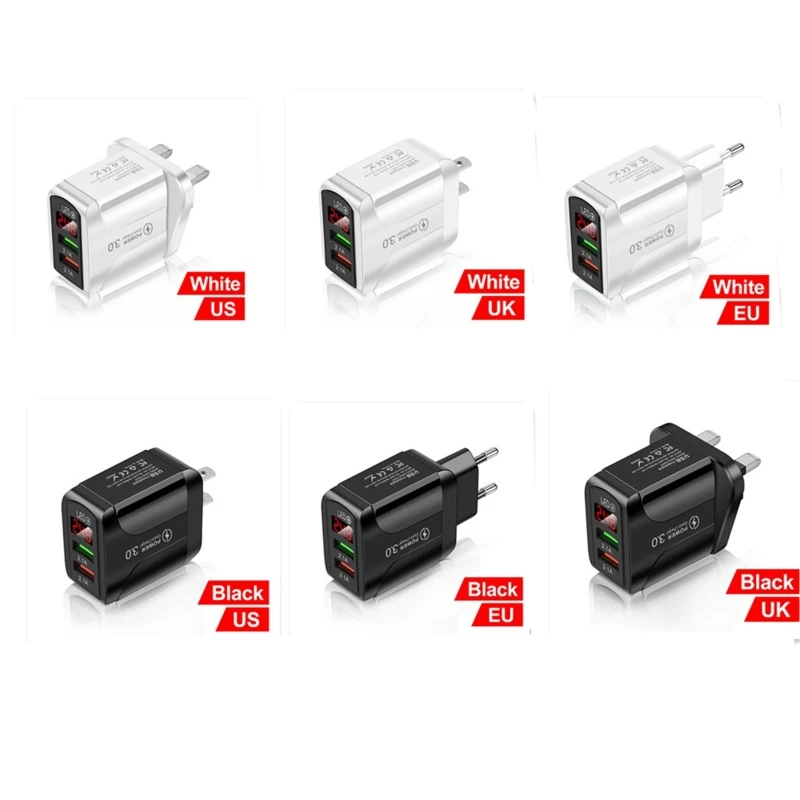 

Dual USB Charger Quick Charge QC3.0 Portable Phone Fast Charging Adapter 77HA