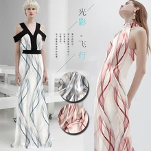 Печатный шелк стрейч-сатин 118 см Ширина 19 momme/чистый шелк Ткань для шитья платьев