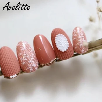 

Avelitte Nail Stickers White Lace Ultra-thin Adhesive Nail Sticker Nail Sticker Phototherapy Nail Decals