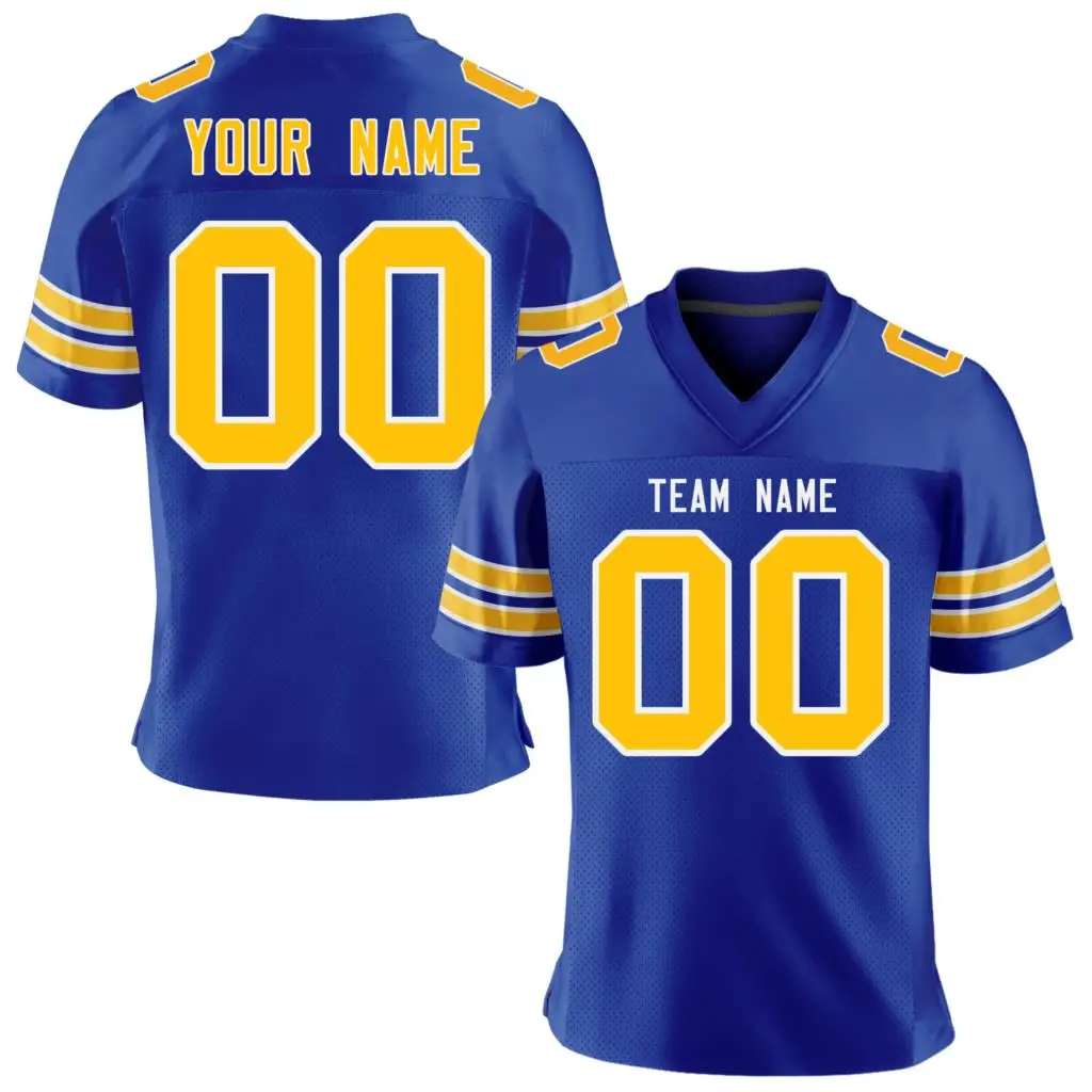 Fshion Custom Football Jersey Full Sublimation Team Name/Number Breathable Soft Cool Sportswear for Male/Lady/Youth Amy Colour