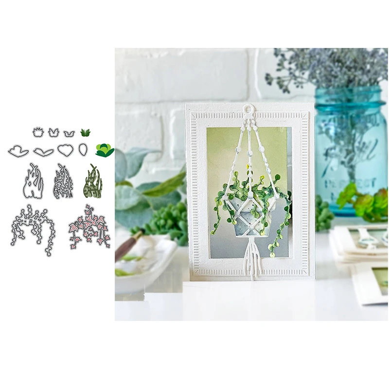 

Potted Plants Frames Metal Cutting Dies for DIY Scrapbooking Embossing Paper Cards Making Crafts Supplies 2019 New