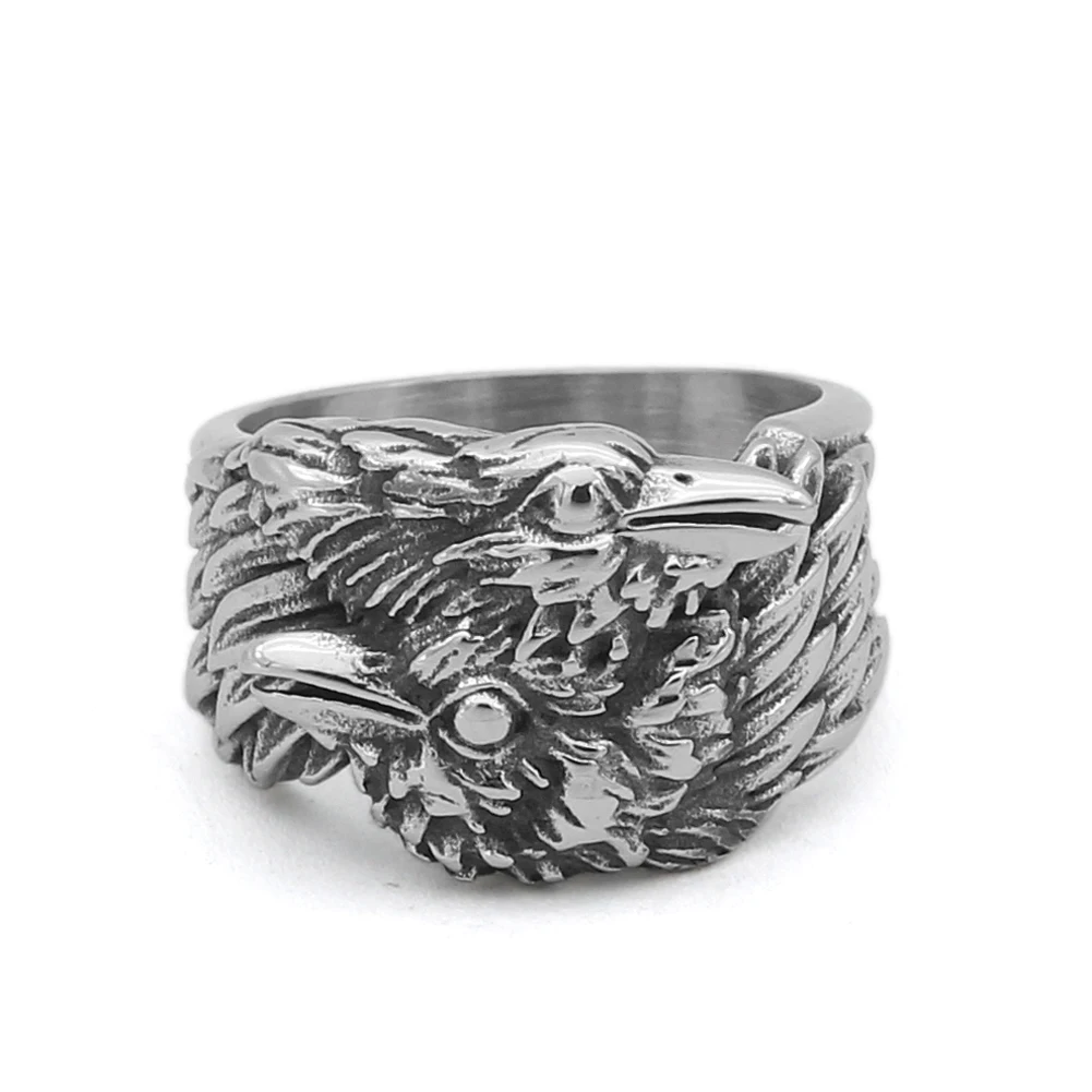 Viking Men odin raven Huginn and Muninn кольцо из нержавеющей стали нордические украшения с