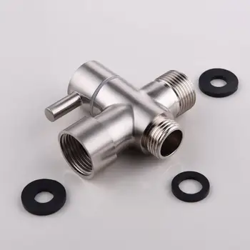 

T-adapter with Shut-off T Valve Filling Valve Angle valve for Handheld Toilet Bidet and Spray Bathroom Chrome Tap Brass