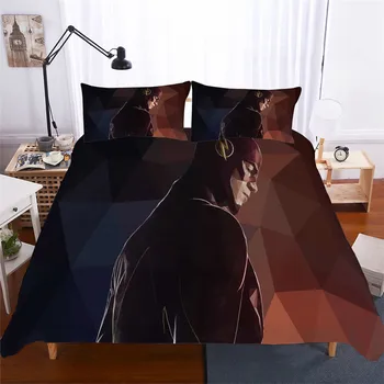 

HELENGILI 3D Bedding Set Flash Print Duvet Cover Set Bedcloth with Pillowcase Bed Set Home Textiles #SDX-07