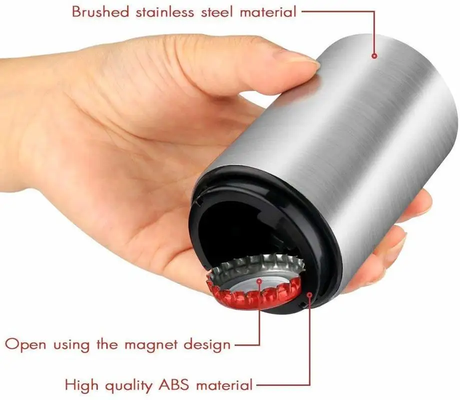 Yooap Stainless steel automatic bottle opener bar home push-type screwdriver no trace beer bottle opener creative black Yooap Stainless steel automatic bottle opener bar home push-type screwdriver no trace beer bottle opener creative black
