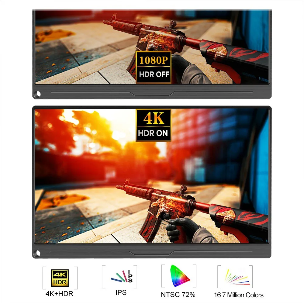 Eviciv 4K монитор 15 6 UHD 3840x2160 портативная игровая система для PS4 Xbox Switch ноутбук второй