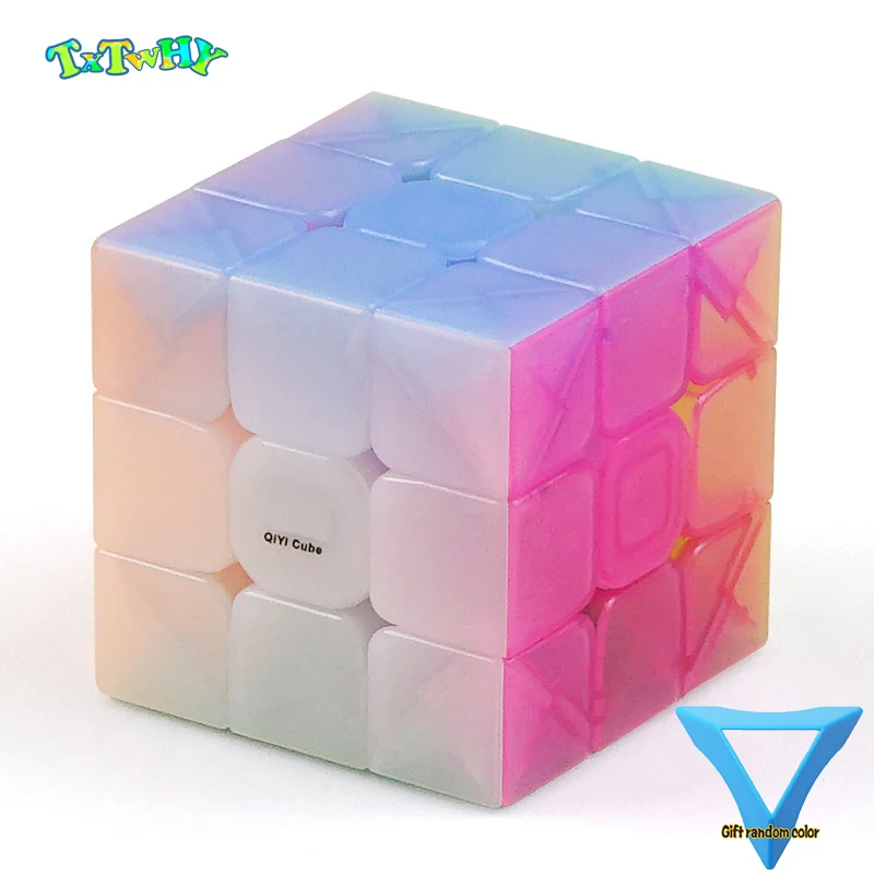 

Qiyi 3*3*3 cubo magico Major Transparent Fund Three Steps Cube 3x3x3 Anti-adhesive Magic Cube Toys gift Wonderful art warrior