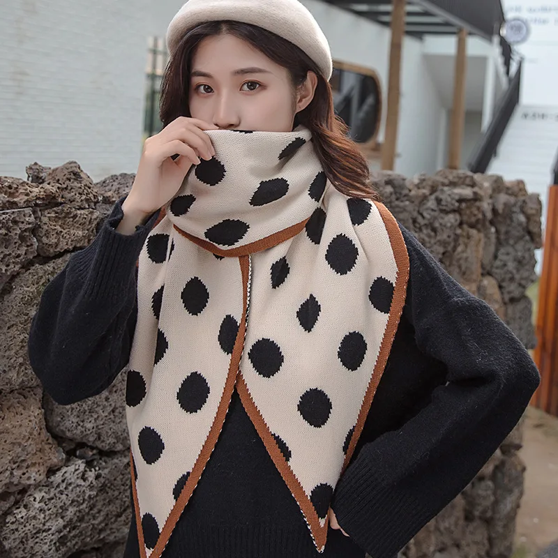 Корейский женский шарф с бриллиантами, утолщенный, осенний и зимний,, теплый, модный, треугольный, воздухопроницаемый, шаль - Цвет: Beige