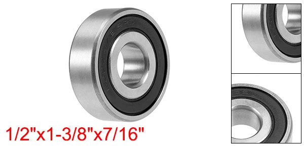 Uxcell 1-5 шт 1/2 "I.D. Глубокий шаровой подшипник паза двойной экранированный хромированные стальные роликовые подшипники промышленное