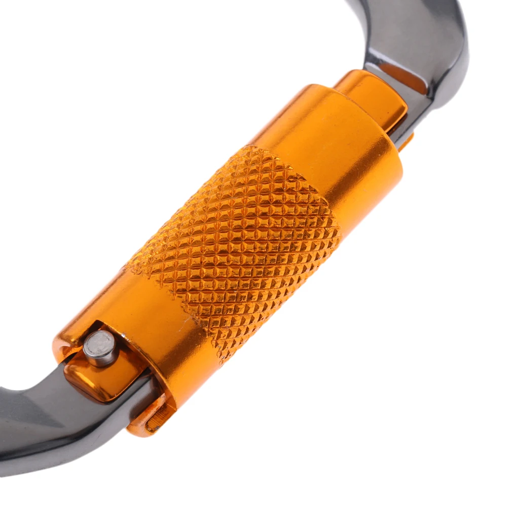 Locking Rock Climbing Carabiner Clips, 25KN Heavy Duty D Ring Buckle for Rappelling Swing Rescue Camping Hiking Climbing Access