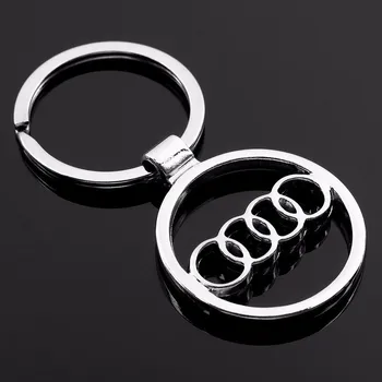 

Creative Gift for Audi a6 Car Logo Hollow Mark Metal Key Button Waist Hanging Keychain Key Ring Chain Auto Parts Car-styling