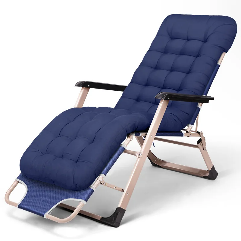 Foldable Sun Lounger Outdoor Leisure Chair Adjustable Portable Recliner Lunch Break Folding Bed Office Breathable Comfort Bed