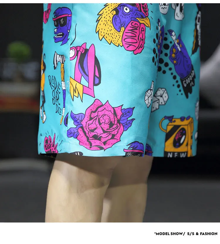 Stijlen Boardshort Losse Trekkoord Zomer Mannen En Vrouwen пляжные шорты для будущих мам Gedrukt нитка/переработка отходов Мужские Шорты для купания Рубашки домашние Korte Homme