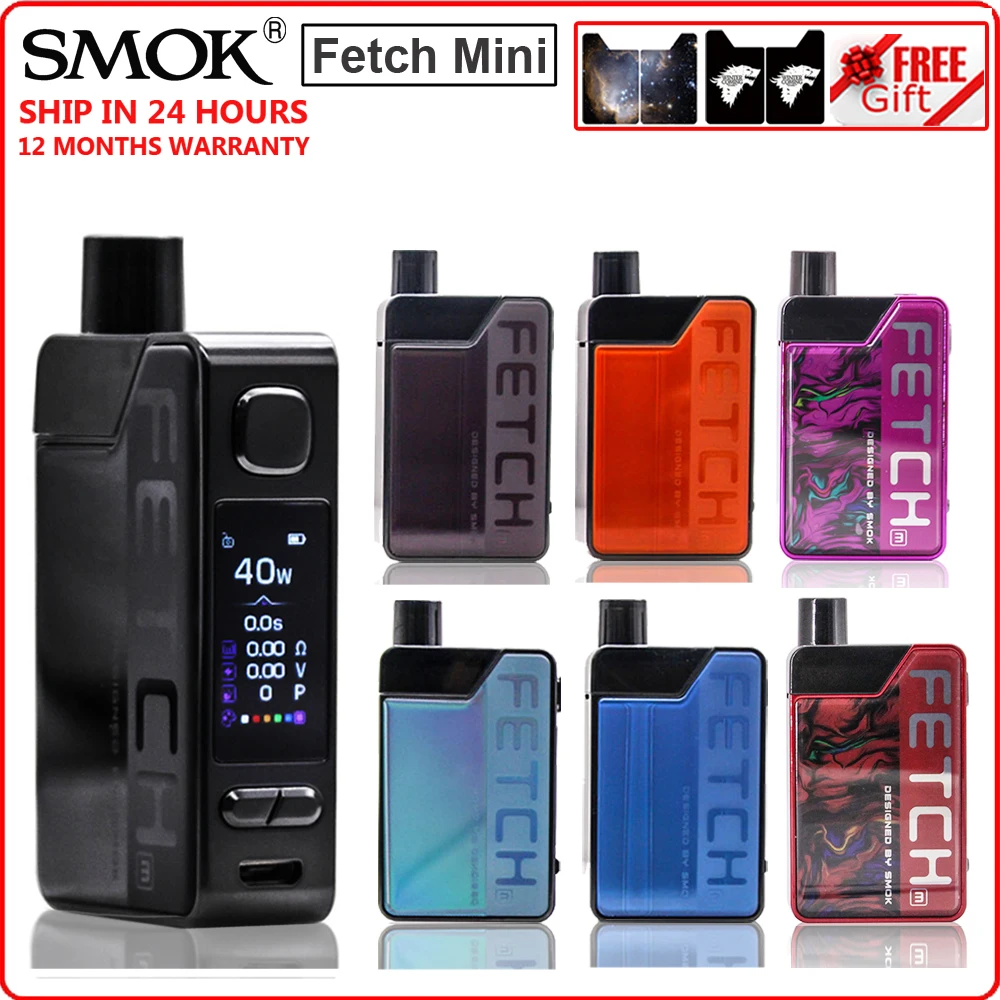 Оригинальный набор SMOK Fetch Mini 40 Вт электронная сигарета аккумулятор 1200 мАч вейп