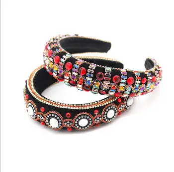 

Fashion luxury exaggerated sponge diamond colorful hairbands prom headband travel gift commemorative hair accessories