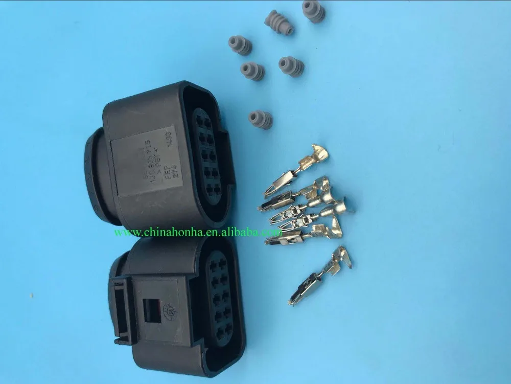 

Комплект из 2 предметов, 10 Pin 1,5 мм автомобиля водонепроницаемый разъем с терминалом Автоматическая электрическая розетка 1J0973715 1J0 973 715