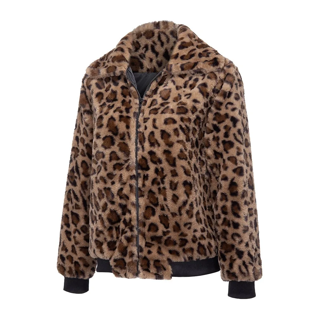 Новинка, сексуальная Женская куртка, Осень-зима, леопардовая куртка, флисовый кардиган с длинными рукавами, на молнии, сохраняющее тепло, пальто, chaqueta mujer