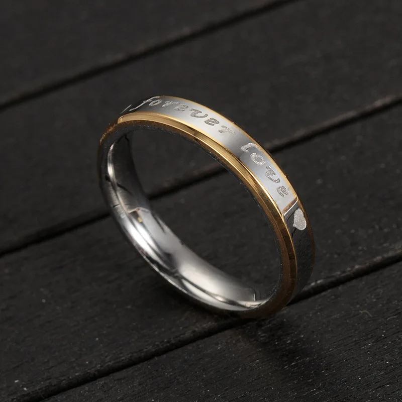 Золотое обручальное кольцо из нержавеющей стали обручальное кольцо forever love promise ювелирное изделие Подарок на годовщину