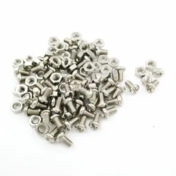 

100PCS 50sets M3 Stainless Steel Cross Recessed Pan Head Screws With Nut Phillips Screws Set M3*5mm