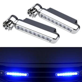 

New 2Pcs Wind Power Car Front Grille LED Light No Wiring Wind Energy DRL Daytime Running Light Headlight Driving Lamp