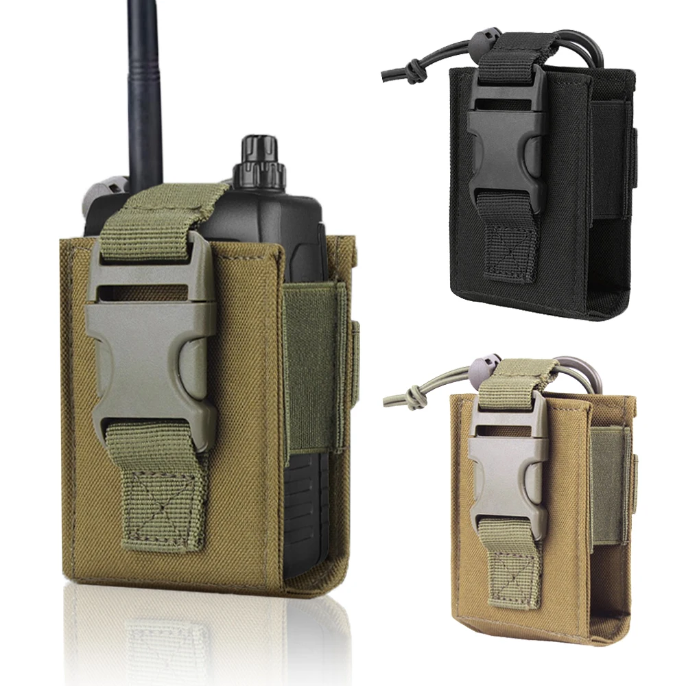 Outdoor Mutifunction Molle Radio Walkie Talkie Pouch Water Bottle Cage Bag Case 